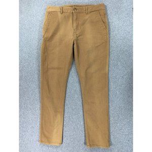 Fair Play Cotton Blend Flat Front Pants (Men's 34x30) Tan/Brown